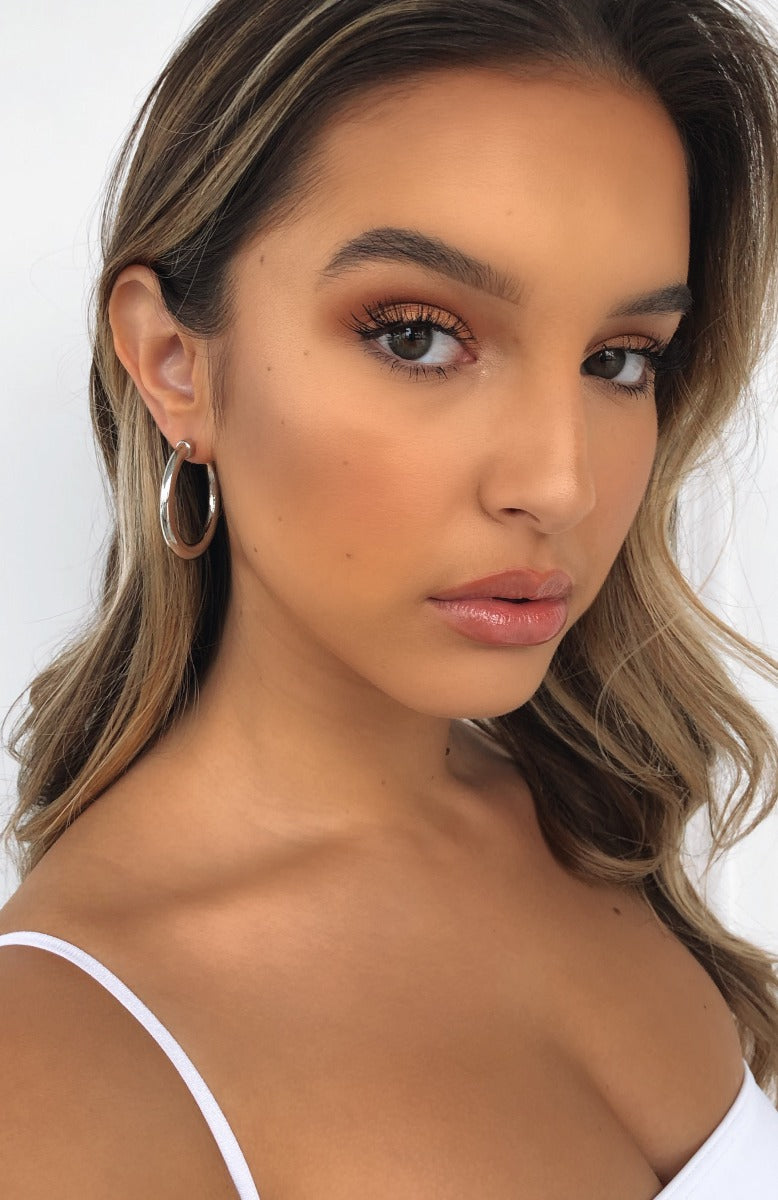 Take You Far Hoop Earrings Silver
